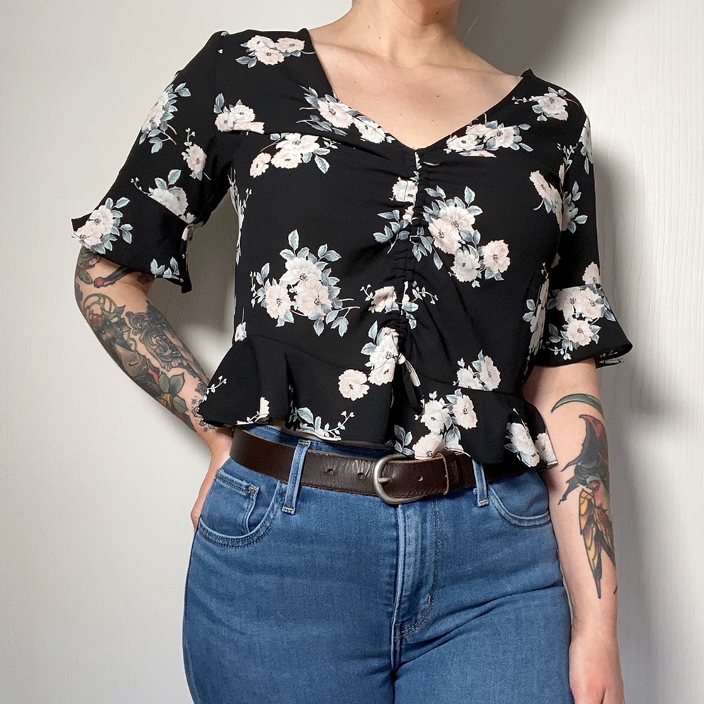 NWT Express Bell Sleeve Peplum Blouse